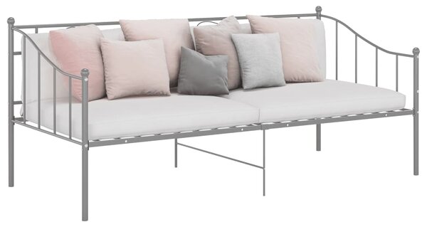 Sofa Bed Frame without Mattress Grey Metal 90x200 cm