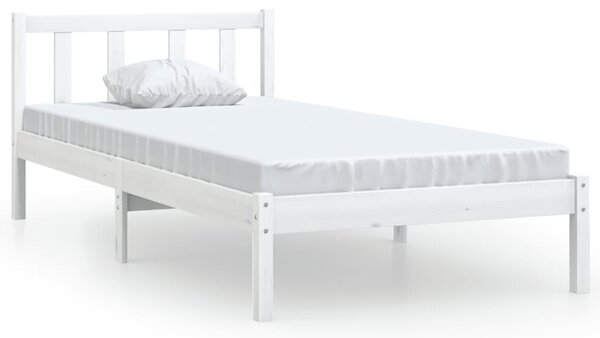 810068 Bed Frame without Mattress White Solid Wood 90x200 cm