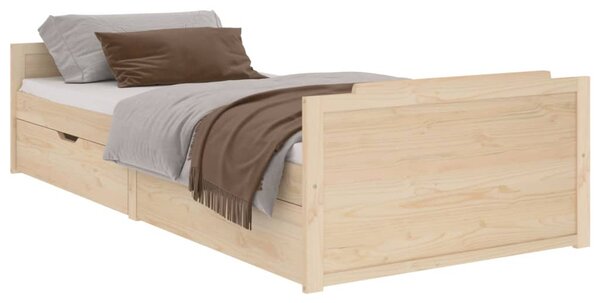 Bed Frame without Mattress Solid Wood Pine 90x200 cm