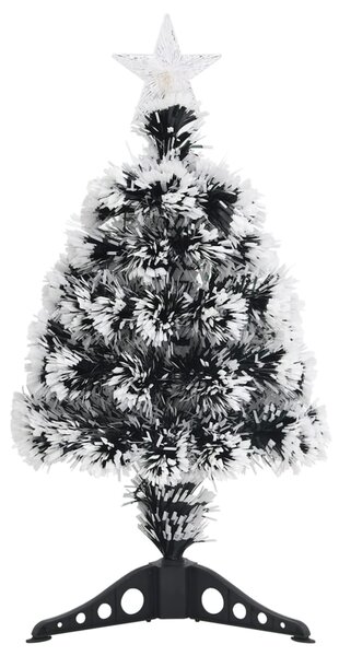 Pre-lit Christmas Tree Green and White 64 cm Fibre Optic