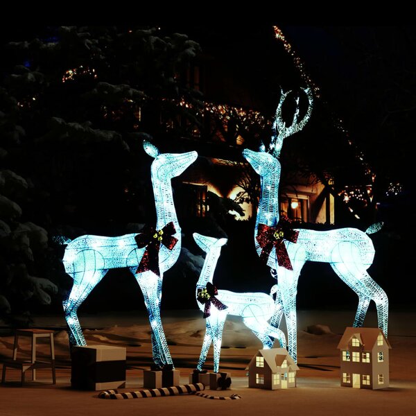 Reindeer Family Christmas Decoration Silver 201 LEDs