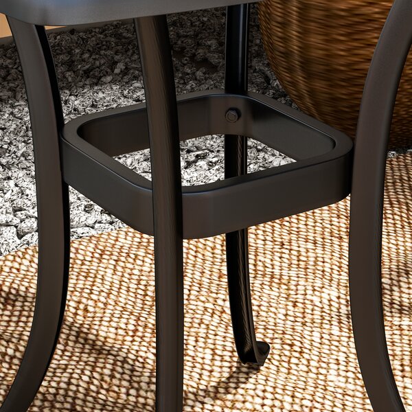 Outsunny Outdoor Garden Table with 38mm Dia. Umbrella Hole, Cast Aluminium Patio End Table with Anti-slip Foot Pads, 54 x 54cm, Black