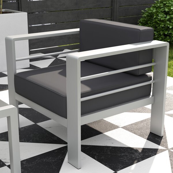 Outsunny Five-Piece Aluminium Garden Sofa Set, with Glass-Top Table - Grey Aosom UK