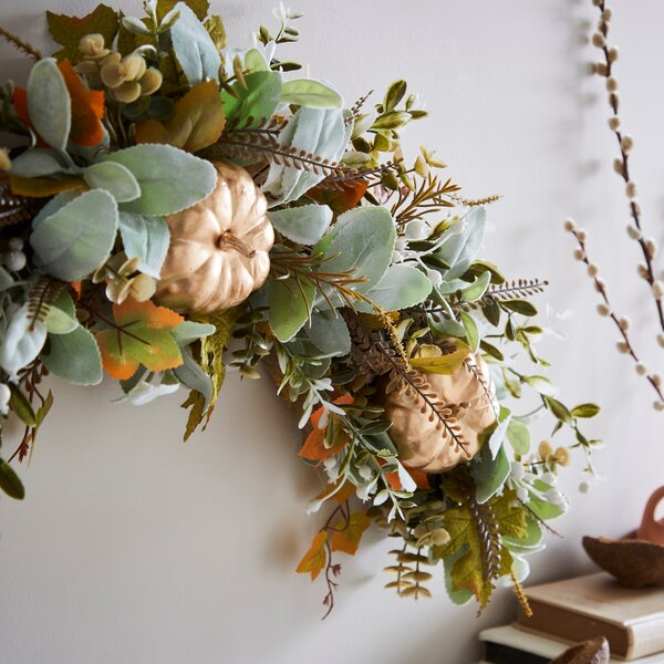 Artificial Gold Pumpkin Wall Garland