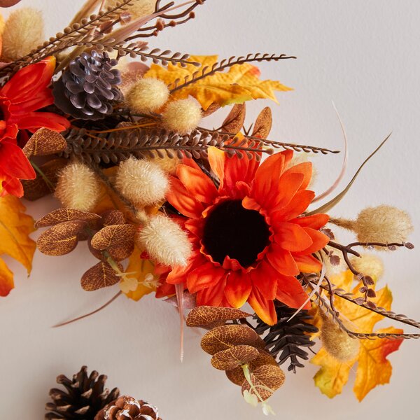 Artificial Orange Sunflower Wall Garland