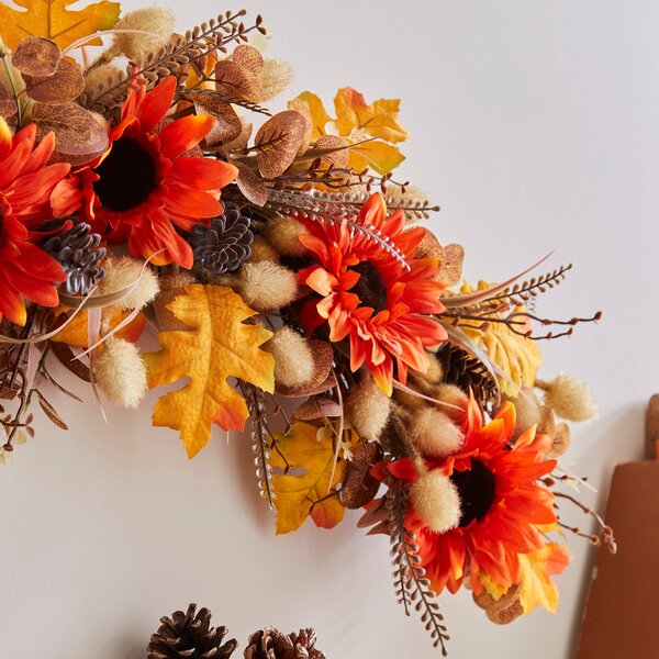 Artificial Orange Sunflower Wall Garland