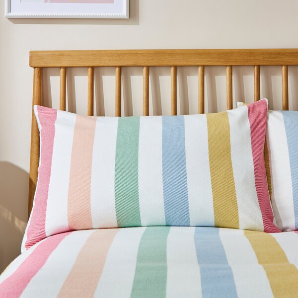 Martha Stripe Brushed Cotton Duvet Cover and Pillowcase Set