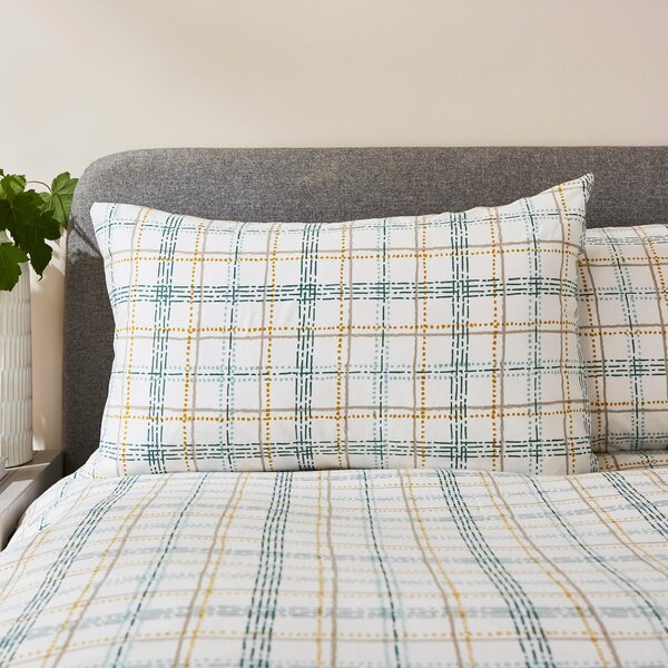 Modern Check Cosy Easycare Duvet Cover and Pillowcase Set