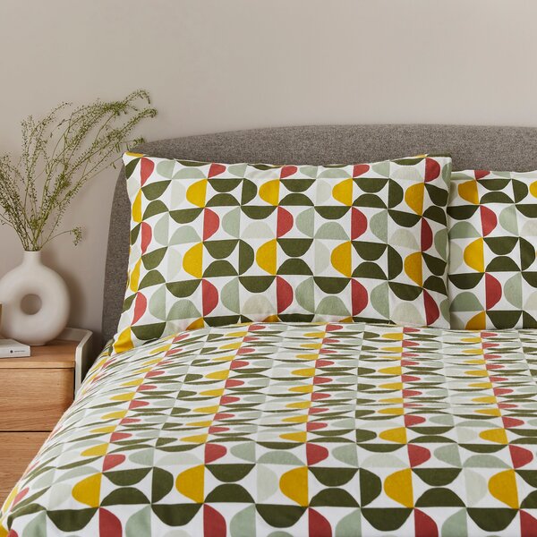 Sten Brushed Cotton Duvet Cover and Pillowcase Set