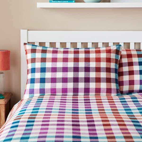 Ettie Brushed Check Brushed Cotton Duvet Cover and Pillowcase Set