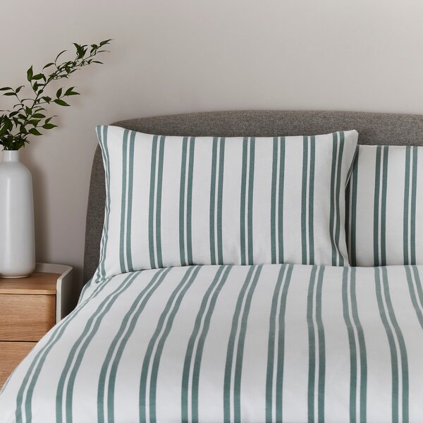 Franklin Stripe Brushed Cotton Duvet Cover and Pillowcase Set