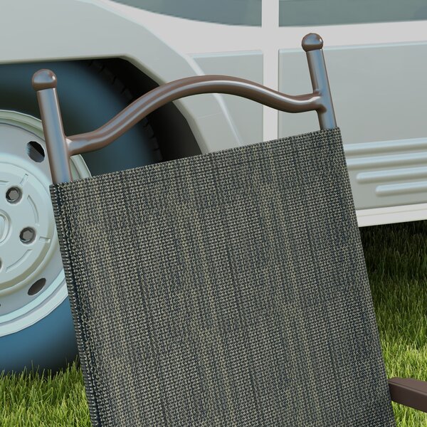 Outsunny Folding Chairs Set: Armrest, Mesh Fabric Seat for Patio, Camping & Sports, Dark Brown Aosom UK