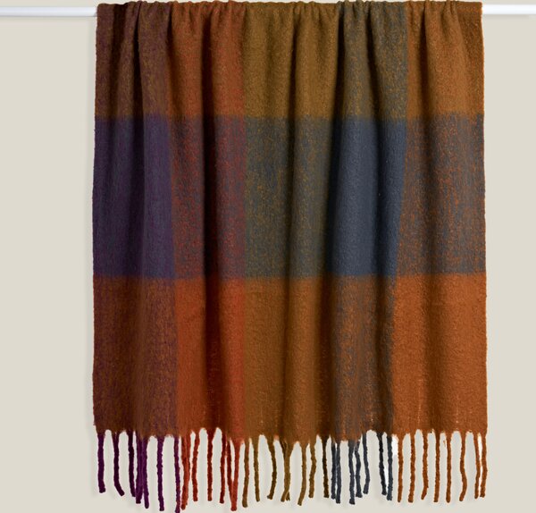 Timeless Check Faux Mohair Throw Blanket 130cm x 180cm