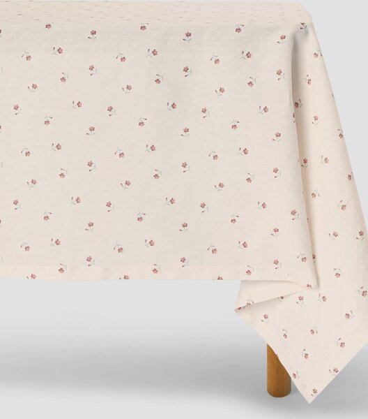 Pearl Posy Bud Linen Blend Tablecloth | Round | Piglet in Bed