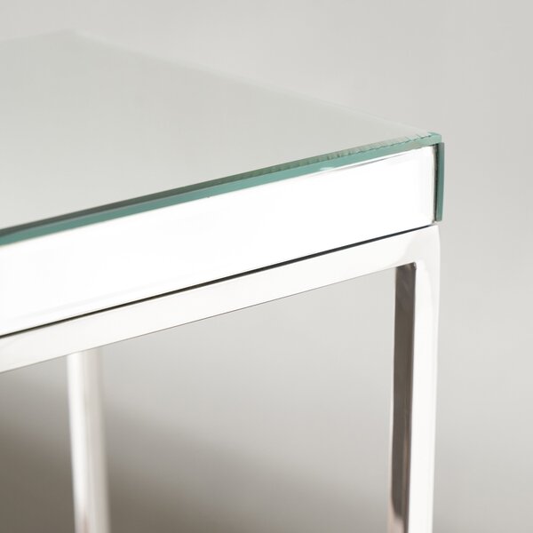 Elysee Square Side Table, Mirrored Glass