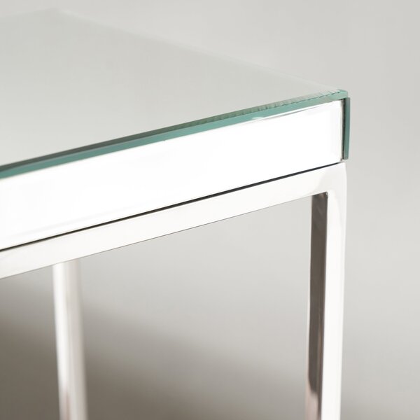 Elysee Small Square Side Table, Mirrored Glass