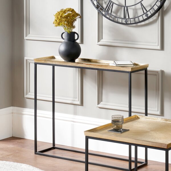 Franklin Console Table, Gold Cast