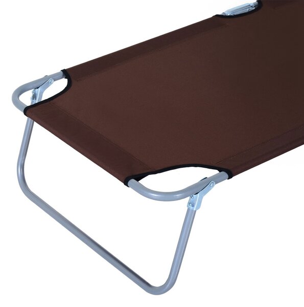 Outsunny Canopied Sunloungers: Adjustable Mesh Recliners for Patio Relaxation, Umber Hue, Pair