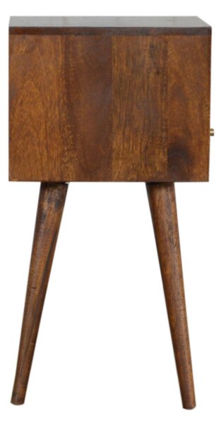 Solid Wood Mini Bedside Table with Smooth-Gliding Drawer and Open Shelf, Handcrafted Desk with Stain Finish, 30L x 30W x 57H cm, Brown Aosom UK