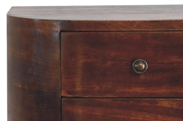 Solid Mango Wood Floating Bedside Unit with Smooth-Gliding Drawers, Space-Saving Desk with Clear Natural Finish, 30L x 45W x 25H cm, Brown Aosom UK