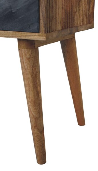 Solid Mango Wood Slade Bedside Table with 2 Drawers and Nordic-Style Legs, Hand-Painted Desk for Bedroom, 35L x 45W x 58H cm, Brown Aosom UK