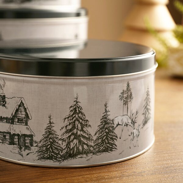 Set of 3 Steel Winter Spruce Cake Tins