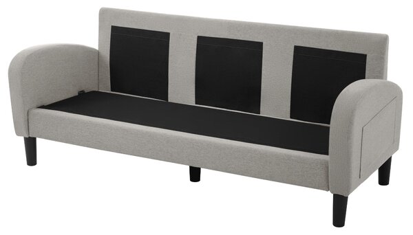 3-seater L-shaped Corner Sofa with Reversible Chaise and Soft Padded Seats, Sofa Bed with Plastic Legs, 166L x 118W x 77H cm, Gray Aosom UK
