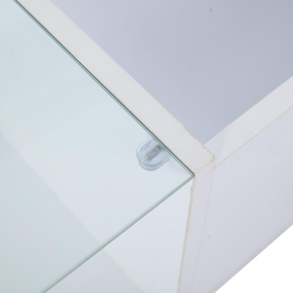 Lift-Up Coffee Table with Space-Saving Hidden and Open Storage, Desk with LED App-Controlled Lighting, 100L x 50W x 33H cm, White Aosom UK