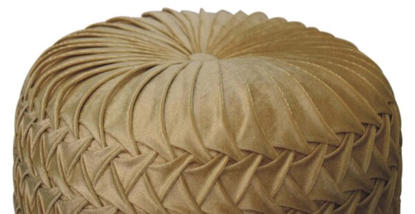 Handcrafted Velvet Pouffe with Deep-Buttoned Diamond Tufting, Opulent Upholstery, Footstool for Living Room, 46L x 46W x 33H cm, Ochre Aosom UK