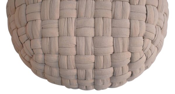 Handcrafted Tube Pouffe with Pleated Design, Breathable Cotton Fabric, Futon with Delivered Fully Assembled, 48L x 48W x 36H cm, Cream Aosom UK