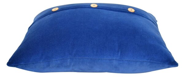 Set of 2 Quinn Cushion with Cotton-Soft Velvet Pile and Plush Filler, Handcrafted Pillow Ideal for Sofa and Bed, 45L x 45W x 15H cm, Blue Aosom UK