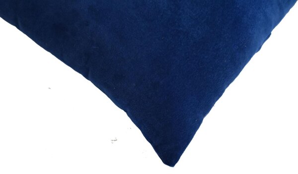 Set of 2 Quinn Cushion with Cotton-Soft Velvet Pile and Plush Filler, Handcrafted Pillow Ideal for Sofa and Bed, 45L x 45W x 15H cm, Blue Aosom UK