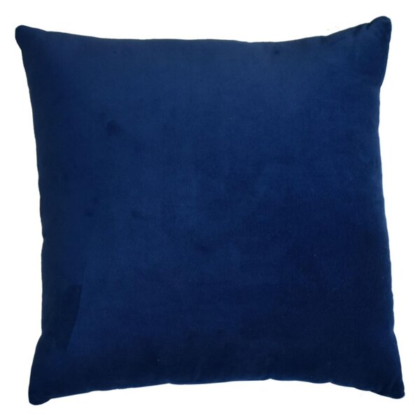 Set of 2 Quinn Cushion with Cotton-Soft Velvet Pile and Plush Filler, Handcrafted Pillow Ideal for Sofa and Bed, 45L x 45W x 15H cm, Blue Aosom UK