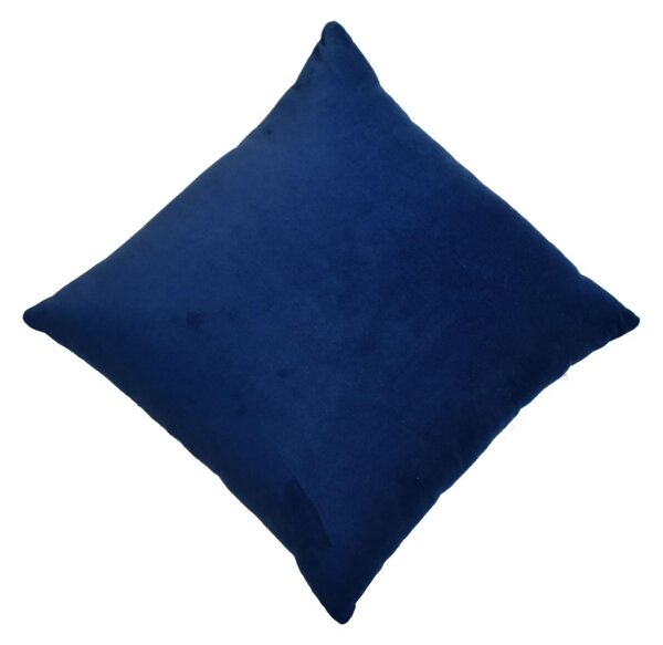 Set of 2 Quinn Cushion with Cotton-Soft Velvet Pile and Plush Filler, Handcrafted Pillow Ideal for Sofa and Bed, 45L x 45W x 15H cm, Blue Aosom UK