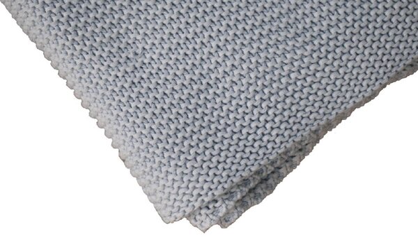 Hand-Knitted Double Knit Throw with Soft Breathable Natural Cotton, Knitted Blanket with Secure Packaging, 150L x 200W x 1H cm, Blue Aosom UK