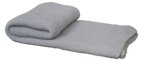 Hand-Knitted Double Knit Throw with Soft Breathable Natural Cotton, Knitted Blanket with Secure Packaging, 150L x 200W x 1H cm, Blue Aosom UK