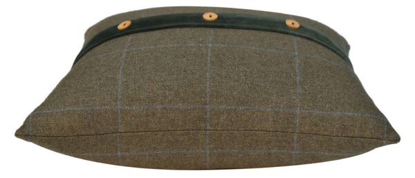 Set of 2 Quinn Cushion with Soft Cotton Blend and Velvet Pile, Handcrafted Pillow Ideal for Sofa and Bed, 45L x 45W x 15H cm, Olive Green Aosom UK