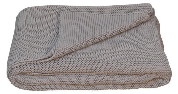 Hand-Knitted Double Knit Throw with Soft Breathable Natural Cotton, Knitted Blanket with Secure Packaging, 15L x 26W x 15H cm, Grey Aosom UK