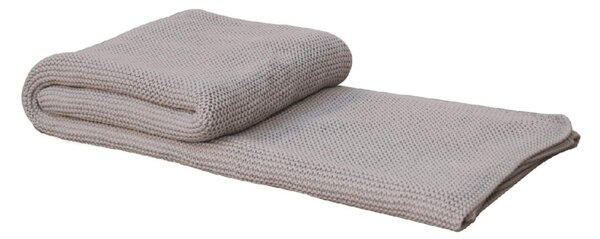 Hand-Knitted Double Knit Throw with Soft Breathable Natural Cotton, Knitted Blanket with Secure Packaging, 15L x 26W x 15H cm, Grey Aosom UK