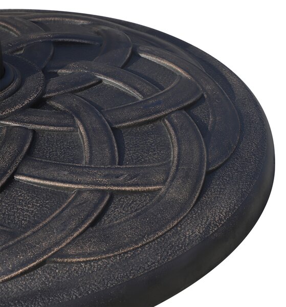 Outsunny Parasol Base: Resin Umbrella Stand for 28mm & 38mm Poles, Weather-Resistant, Bronze Hue Aosom UK