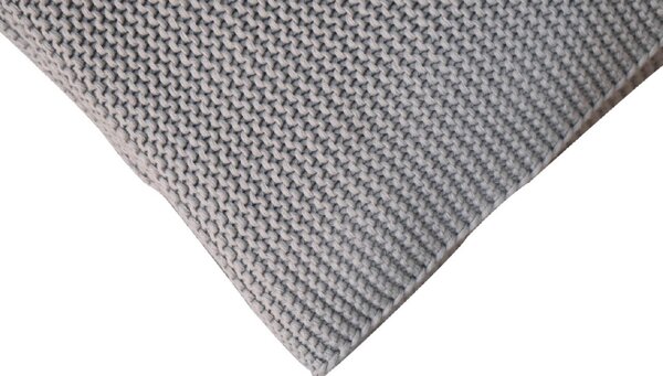 Hand-Knitted Double Knit Throw with Soft Breathable Natural Cotton, Knitted Blanket with Secure Packaging, 15L x 26W x 15H cm, Grey Aosom UK
