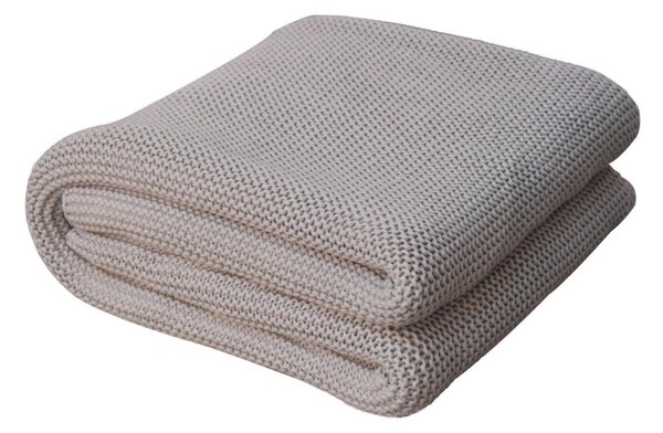 Hand-Knitted Double Knit Throw with Soft Breathable Natural Cotton, Knitted Blanket with Secure Packaging, 15L x 26W x 15H cm, Grey Aosom UK