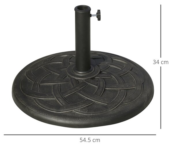 Outsunny Parasol Base: Resin Umbrella Stand for 28mm & 38mm Poles, Weather-Resistant, Bronze Hue Aosom UK