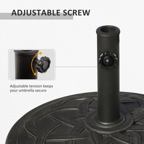 Outsunny Parasol Base: Resin Umbrella Stand for 28mm & 38mm Poles, Weather-Resistant, Bronze Hue Aosom UK