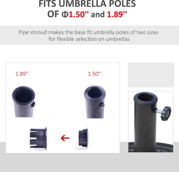 Outsunny 12kg Garden Parasol Base, Round Resin Sun Umbrella Base, Outdoor Umbrella Stand for 38mm or 48mm Outdoor Umbrella Poles, Bronze Tone