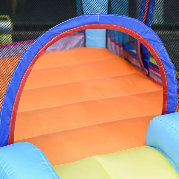 Outsunny Kids Bounce Castle House Inflatable Trampoline Slide Water Pool 3 in 1 with Inflator for Kids Age 3-12 Octopus Design 3.8 x 2 x 1.8m