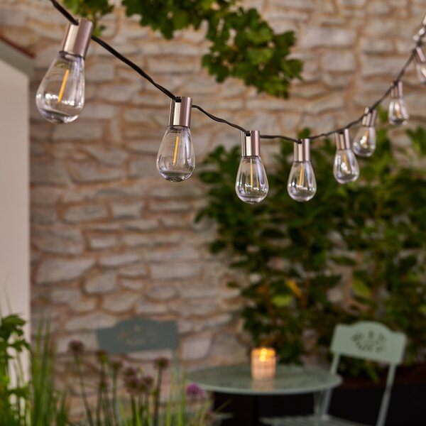 Brushed Silver 10L Retro String Lights 1.8m