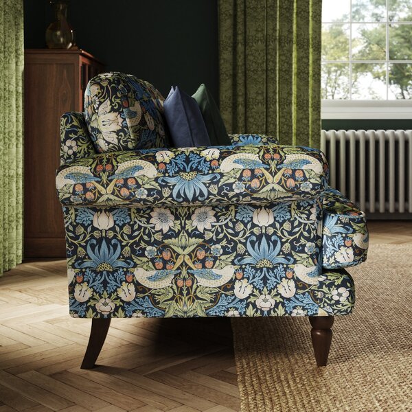 Jolene William Morris Strawberry Thief Print Velvet 2 Seater Sofa