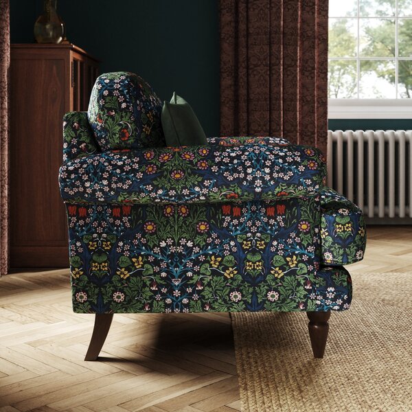 Jolene William Morris Blackthorn Print Velvet Snuggle Chair