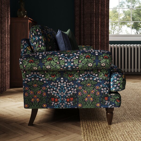 Jolene William Morris Blackthorn Print Velvet 3 Seater Sofa